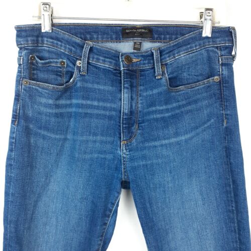Banana Republic Womens Skinny Jeans Size 8 29 Stretch Blue Mid Rise Ankle Tie - Picture 3 of 17