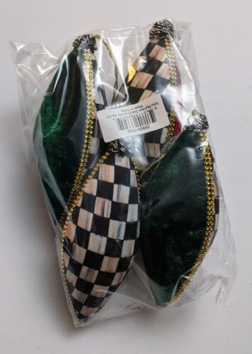 Mackenzie Childs - Velvet Patchwork Drop Ornaments, Set of 4 - BNIP