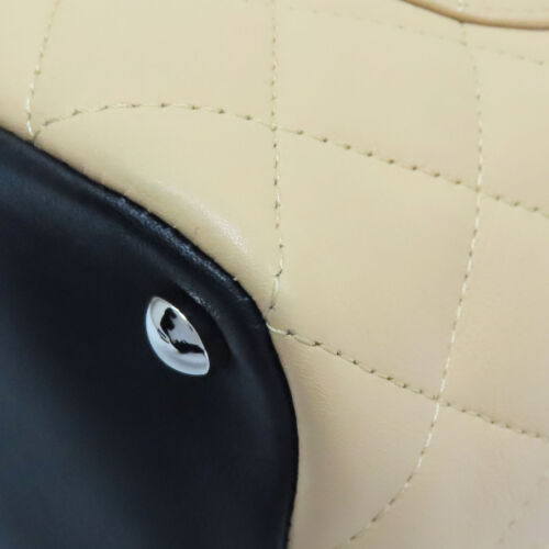 CHANEL Medium Cambon Tote Shoulder Bag Beige Black Quilted Leather - Picture 14 of 15