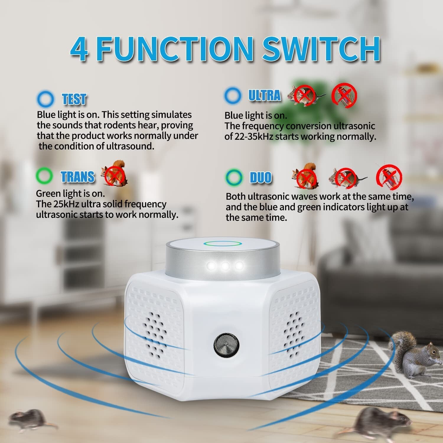 Mice Repellent Plugin Ultrasonic Pest Repeller, Rodent Repellent