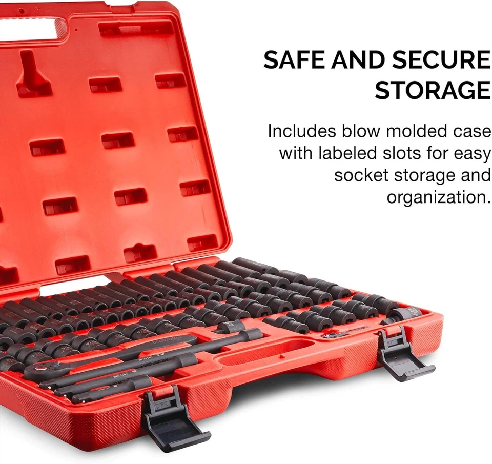 NEIKO 02471A Impact Socket Set, 3/8” Drive 67 Piece, Metric and Standard Master - Image 3 of 4