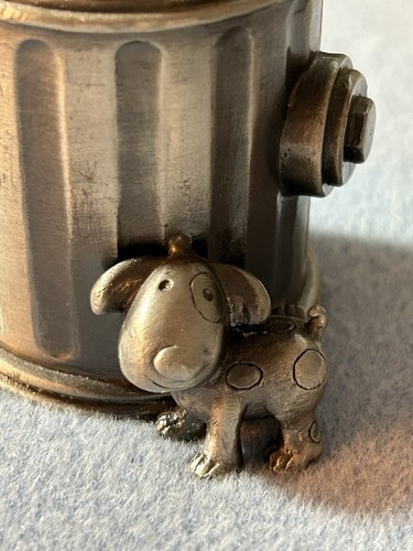 Pewter Dog with Fire Hydrant Photo Card Holder Concepts in Time - Picture 9 of 15