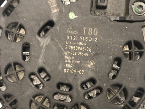 orig. Generatore alternatore BMW 325i / 330i /530i 180A N52 / N53 7550968 - Foto 2 di 2