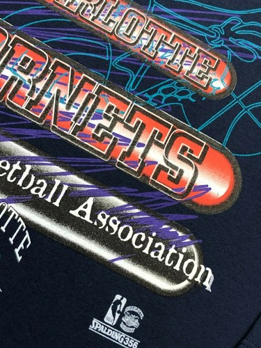 Vintage 90's Charlotte Hornets Starter Crewneck Sweatshirt NBA Over Print XL - Picture 9 of 11