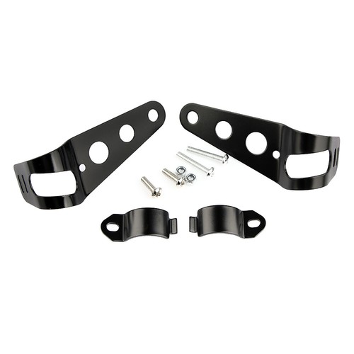 7'' Motorcycle DRL Angel Eyes Hi-Lo Beam Headlight Bracket For Harley Cafe Racer - Picture 3 of 12