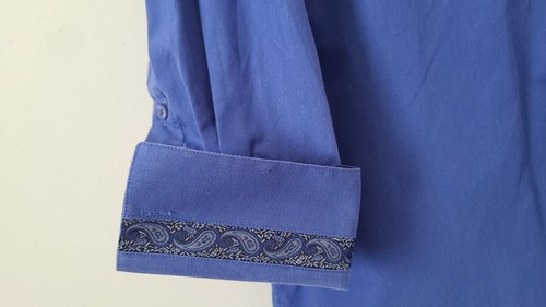 Daniel Ellissa Men's Dress Shirt Button Up blue shirt size 17.5 - Picture 3 of 8