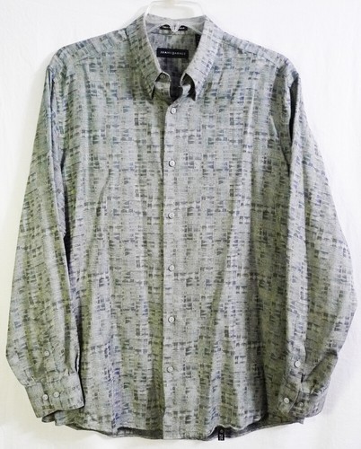 Camisa Jhane Barnes Japonesa Tela Tejida Patrón Geométrico Abotonada (L)