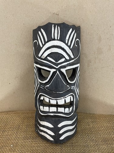 Hand Carved Bali Wood Tribal Tiki Mask Wall Art - Picture 1 of 3