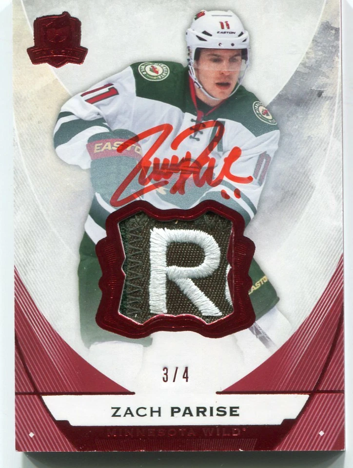 2015-16 The Cup Zach Parise Game Used Patch Autograph Red Logo Auto 3/4 MN Wild - Image 3 of 4