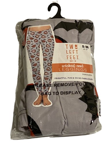 Two Left Feet Wicked Cool Halloween bats lips fangs Leggings, Fangtastic S/M - Picture 3 of 3
