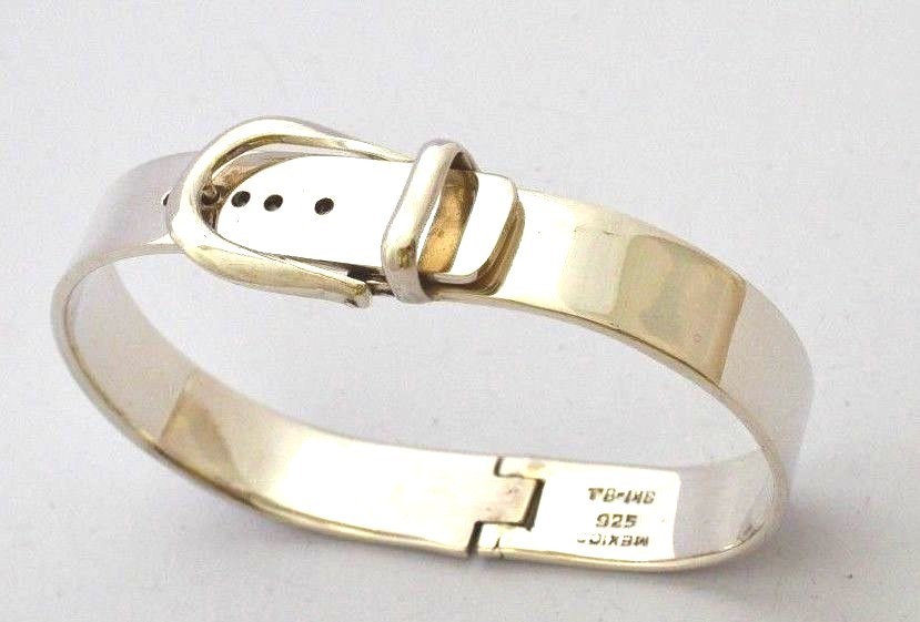 Taxco, Mexican 925 Sterling Silver Belt Buckle Bangle