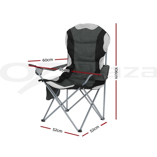 Weisshorn 2X Folding Camping Chairs Arm Chair Portable Garden Outdoor Fishing - Picture 9 of 15