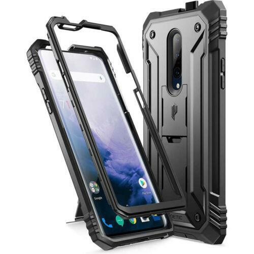 For OnePlus 7T Pro Case | Poetic [with Kickstand] Rugged Cover Black - Afbeelding 1 van 7