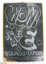 Vintage 9"x13" Bank Auto Loan Letterpress Print Block Oak Park Illinois Trust 