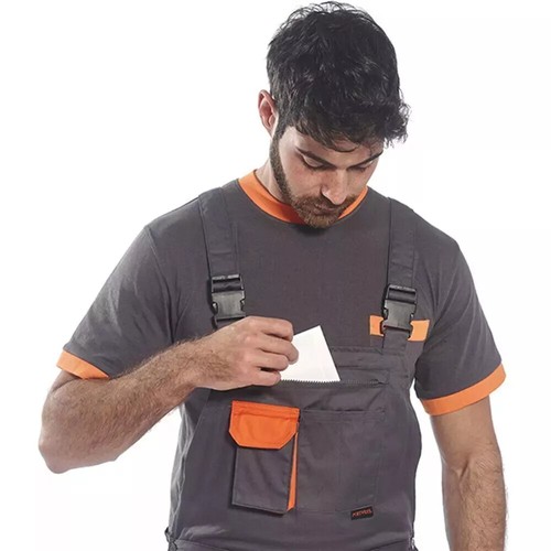 Portwest Texo Contrast Overall Coverall Bib and Brace Work Dungarees Safety Pant - Picture 5 of 17