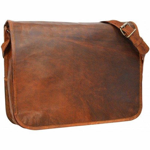 15 Zoll neue Herren-Kuriertasche aus echtem Vintage-Leder Umhängetasche Lapto... - Picture 5 of 5