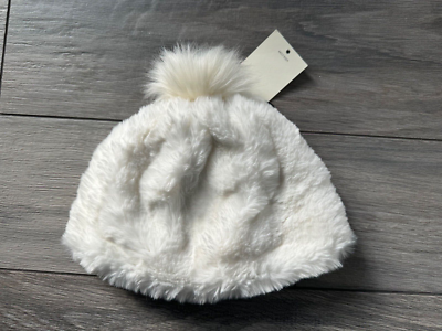 UGG AUSTRALIA KIDS POM-POM BEANIE HAT, WHITE, NWT, 4-6 YEARS
