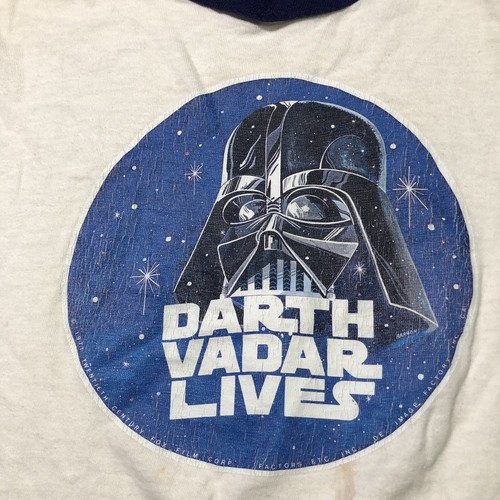 Vintage 70s Champion Ringer Star Wars Promo Darth Vader Youth Kids T-Shirt Tee - Picture 3 of 11