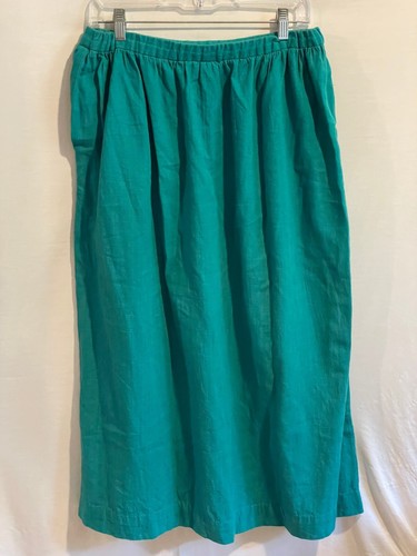 Nahuit Embroidered Top Skirt 2pc Set Size Large Green Blue Vintage Cotton Boho - Picture 5 of 5