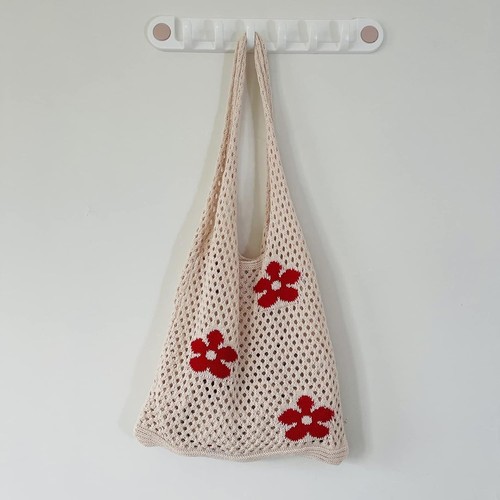 Knitted Boho Bag - Polyester - Aesthetic Tote Bag - Fairy Grunge Accessories - Picture 8 of 8