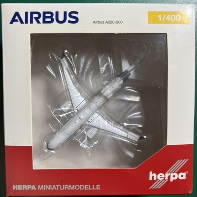 Herpa Airbus A220-300 1/400 Scale Model with Stand - Used Herpa Airbus A220-300 1/400 Scale Model with Stand - Used