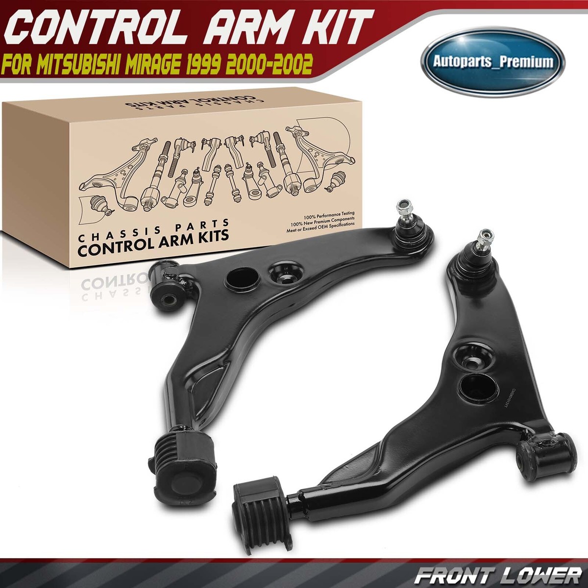 2x Front Lower Control Arm & Ball Joint Assembly for