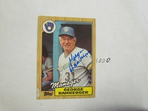 1987-Topps-George-Bamberger-Autographed-Signed-Baseball-Card