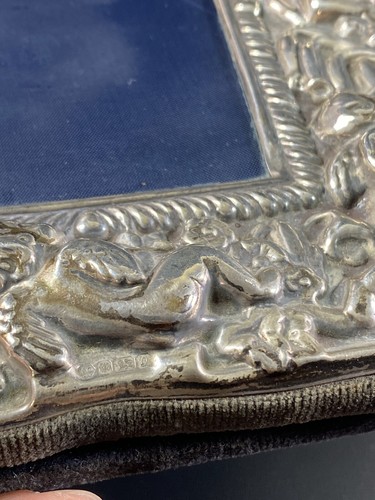 Art Nouveau Sterling Silver Cherub Vintage Picture Frame Hallmarked - Picture 8 of 14