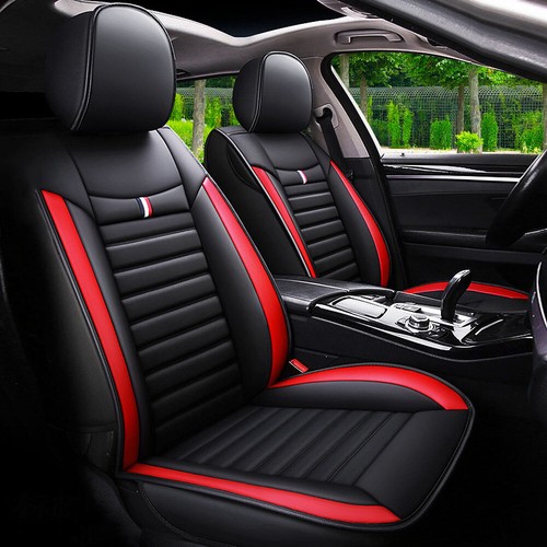 5-Seat Full Set Car Seat Cover Luxury Leather Universal Front Rear Back Cushion - Picture 19 of 34