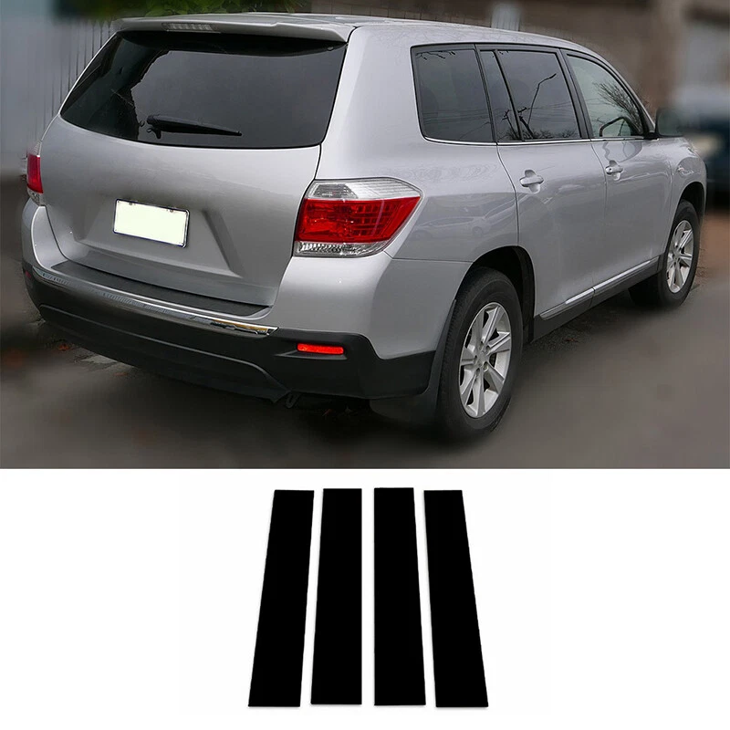 Para Toyota Highlander 2008-2013 Piano Preto Pilar Postes Janela Porta Guarnição - Imagem 2 de 4