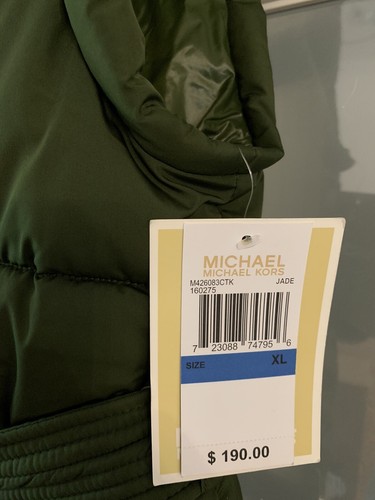 Women’s Michael Kors Long Gilet Coat Jade Green Size XL - Picture 11 of 11