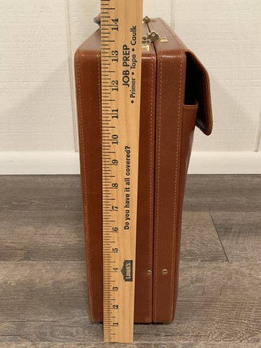 Maletín Lateral Rígido Vintage 18” Cuero Marrón Coñac Henry’s London Ampliable - Imagen 13 de 21