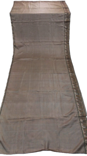 Om Vintage Indian Sari Pure Silk Floral Printed Brown 5 yard Fabric A11517 - Picture 3 of 12