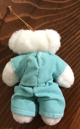Vintage Applause Teddy Bear Doctor Or Nurse Plush Scrubs Ornament 3 1/2 Inch - Picture 4 of 7