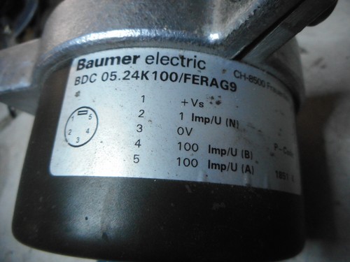 BAUMER Encoder 90mm Dia -- 100pulse A/B --  BDC 05.24K100/FERAG9 - Picture 2 of 5