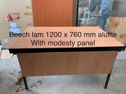 Folding Trestle Table 120 x 76 x 73.5cm Beech Wood Effect Laminate - Seconds