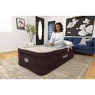 Twin Air Mattress Maroon 20in Built In Pump Tall Extra Bed Camping Sleepover Bed