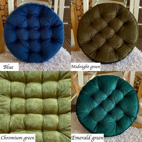 Round cushion for chair Seat pad with ties for stool soft handmade cushion patio - Picture 21 of 24