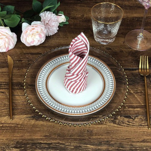 Dinner Napkins Stripes Cloth Napkins Set of 12 Multi Color Dinner Napkins... - Picture 15 of 28