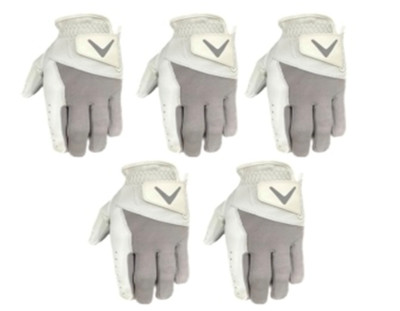 5 x Herren V Logo Premium Golfhandschuhe - Linkshandhandschuhe für Rechtshänder