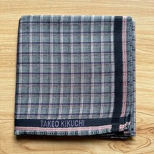 HANDKERCHIEF VINTAGE JAPAN ART STRIPED PLAIN MEN'S COTTON POCKET SQUARE 19" B574