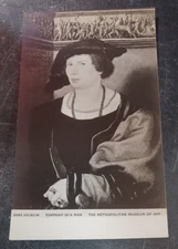 vtg postcard RPPC Hans Holbein portrait of man  painting  art unposted