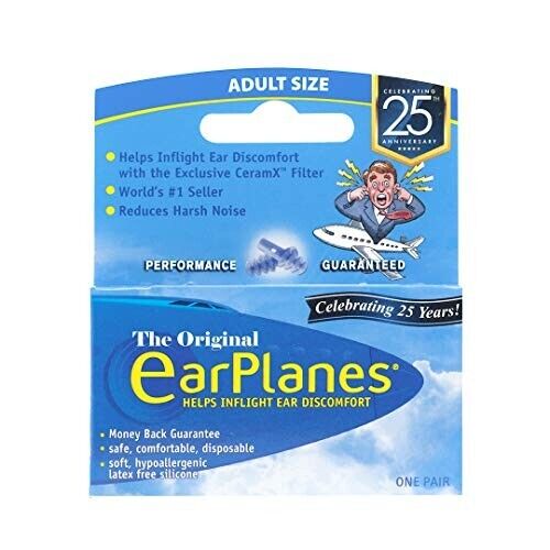 Original Adult EarPlanes by Cirrus Healthcare Earplugs Airplane Travel Ear Prote - Afbeelding 1 van 5