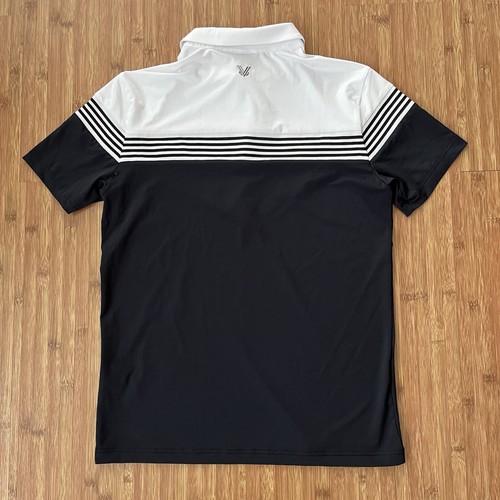 Nevermindall Men Golf Polo Shirt Size Large Chest 40” Black White Striped READ - Picture 11 of 14