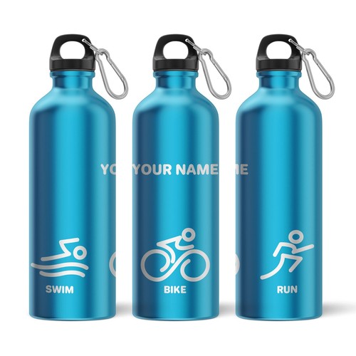 Personalised Engraved Triathlon Sports Water Bottle | Swim Bike Run Sport Gift - Picture 7 of 15