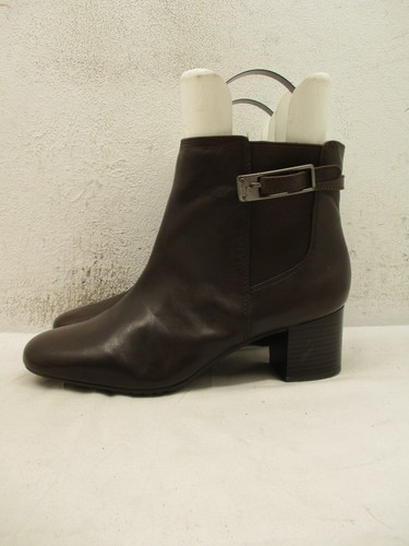 Bandolino LETHIA Womens Size 7 M Brown Leather Square Toe Side Zip Ankle Boots - Picture 5 of 12