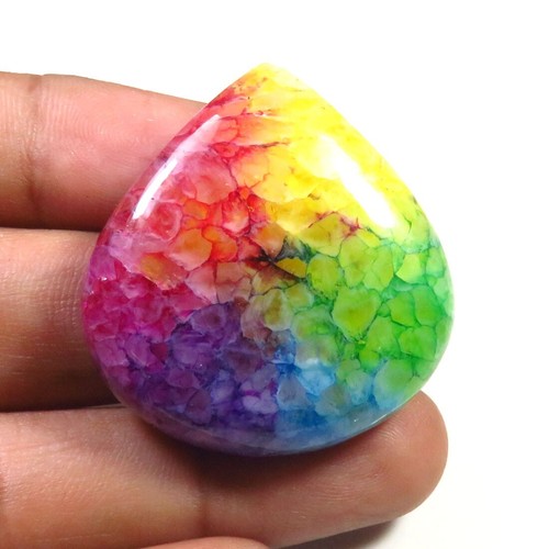 Cavi al quarzo solare naturale 34x32 mm cuore pietra preziosa solare multicolore 80 carati SR-346 - Foto 2 di 9