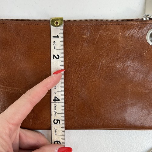 HOBO International Vida Brown Polished Leather Pouch Wristlet Clutch Wallet - Picture 13 of 13