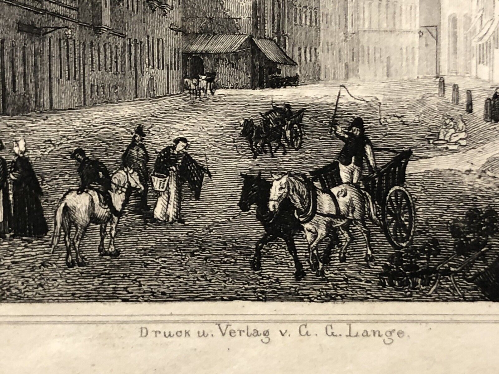 Stahlstich Augsburg Carolinenstrasse Karolinenstraße Rathaus Hügel Lange 1837 WYPRZEDAŻ, ograniczona WYPRZEDAŻ