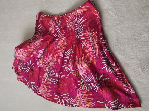 DEBENHAMS The collection Tropical print Midi Flare Skirt Cotton Cerise UK 14 - Picture 10 of 11